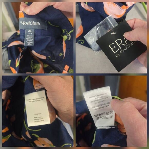 Modcloth Era Practice What You Peach Printed Sz. XL NWT - Picture 5 of 5